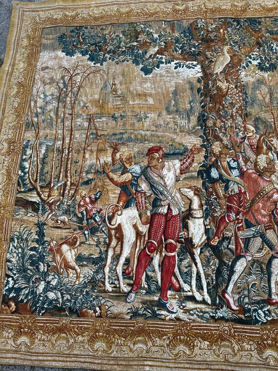 Wunderschöne Vintage Französisch Siebdruck von Hand Tapisserie 