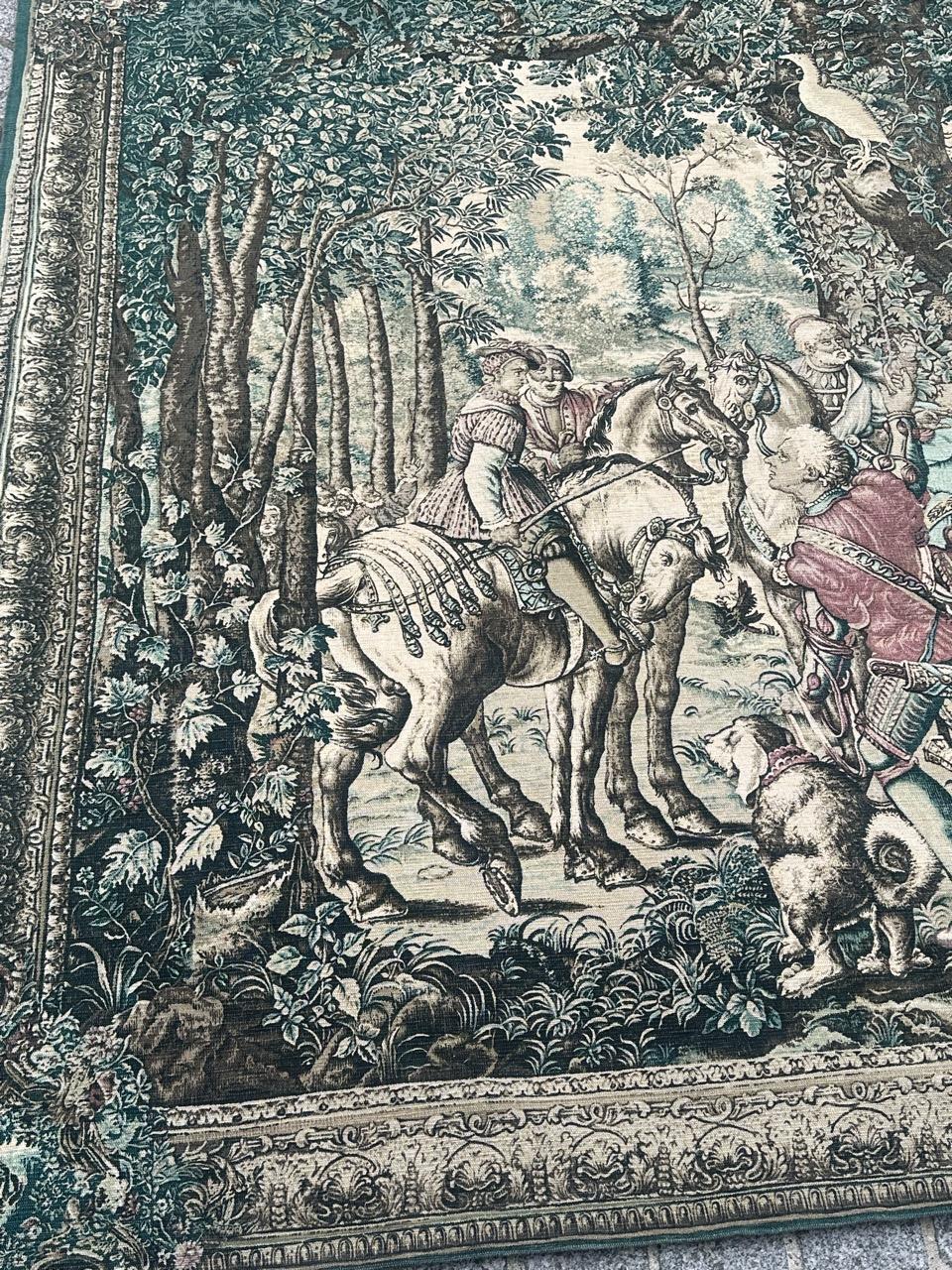 Wunderschöne Vintage Französisch Siebdruck von Hand Tapisserie 