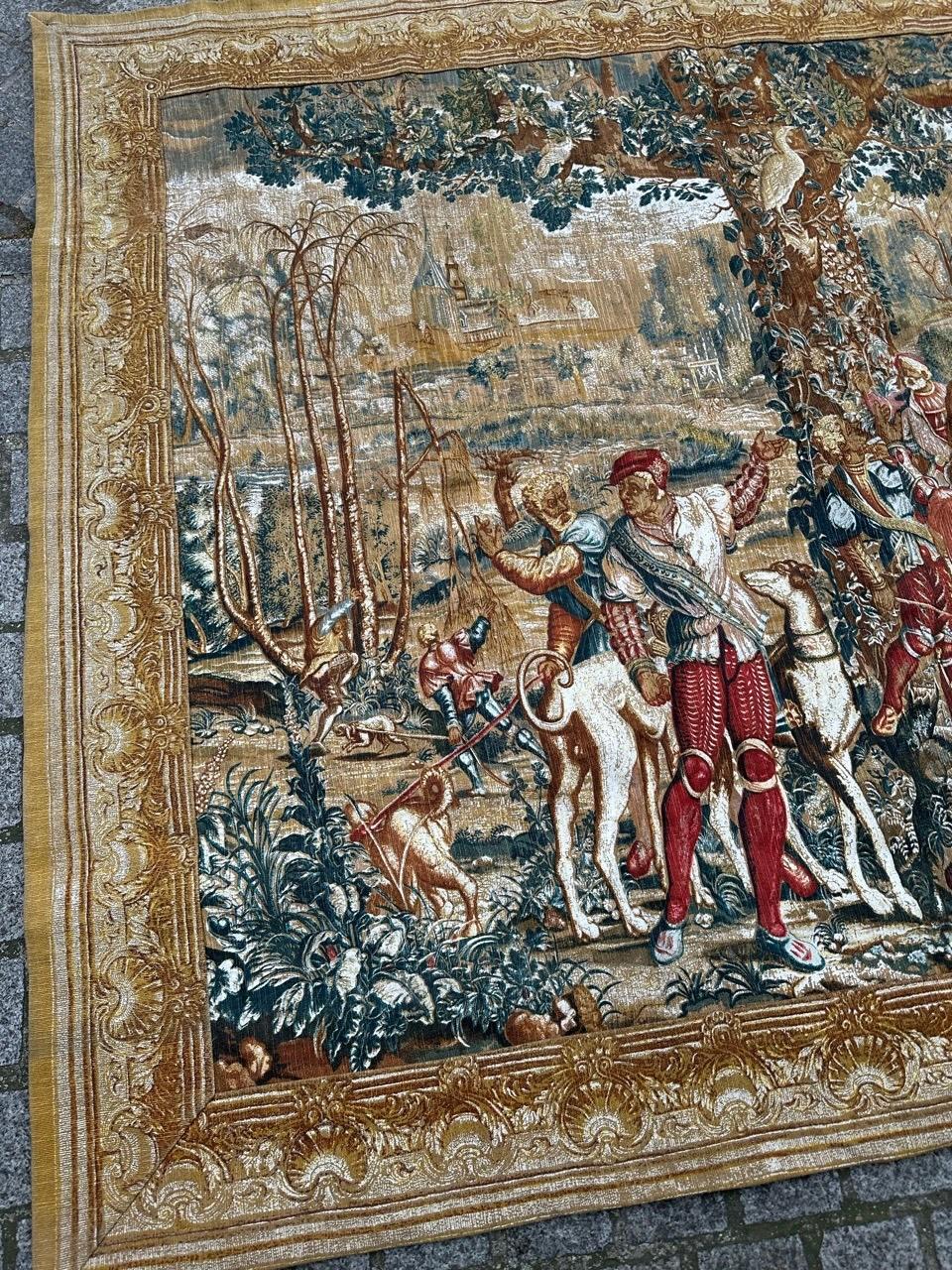 Wunderschöne Vintage Französisch Siebdruck von Hand Tapisserie 