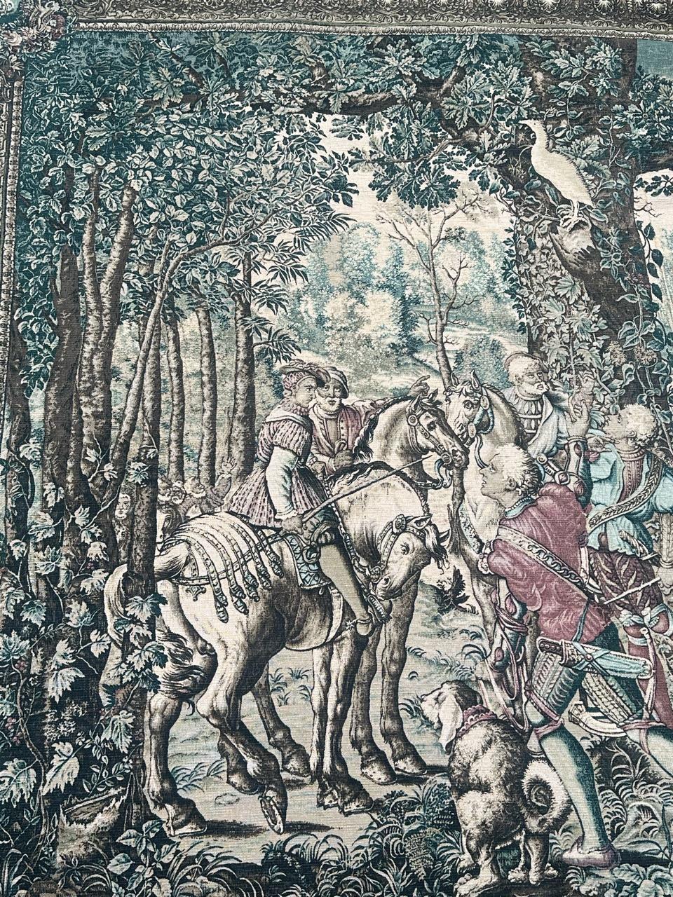Wunderschöne Vintage Französisch Siebdruck von Hand Tapisserie 