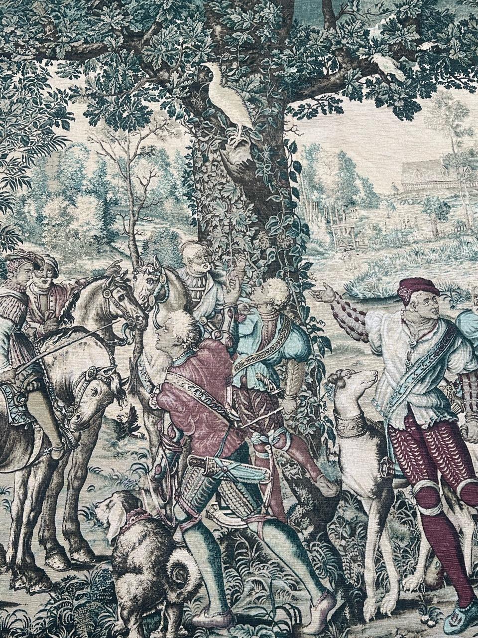 Wunderschöne Vintage Französisch Siebdruck von Hand Tapisserie 
