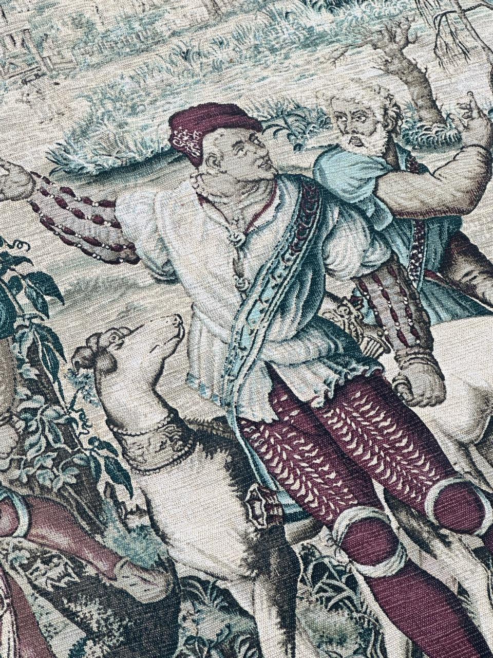 Wunderschöne Vintage Französisch Siebdruck von Hand Tapisserie 