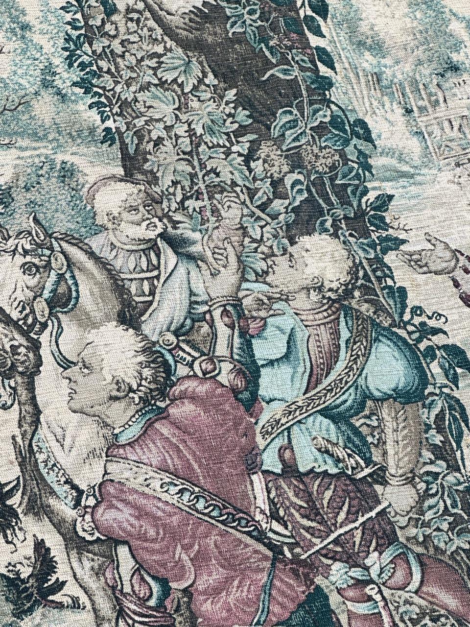 Wunderschöne Vintage Französisch Siebdruck von Hand Tapisserie 
