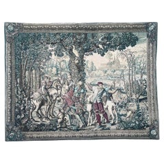 Merveilleuse Tapisserie Vintage Française sérigraphiée à la main " La Chasse de Maximilian "