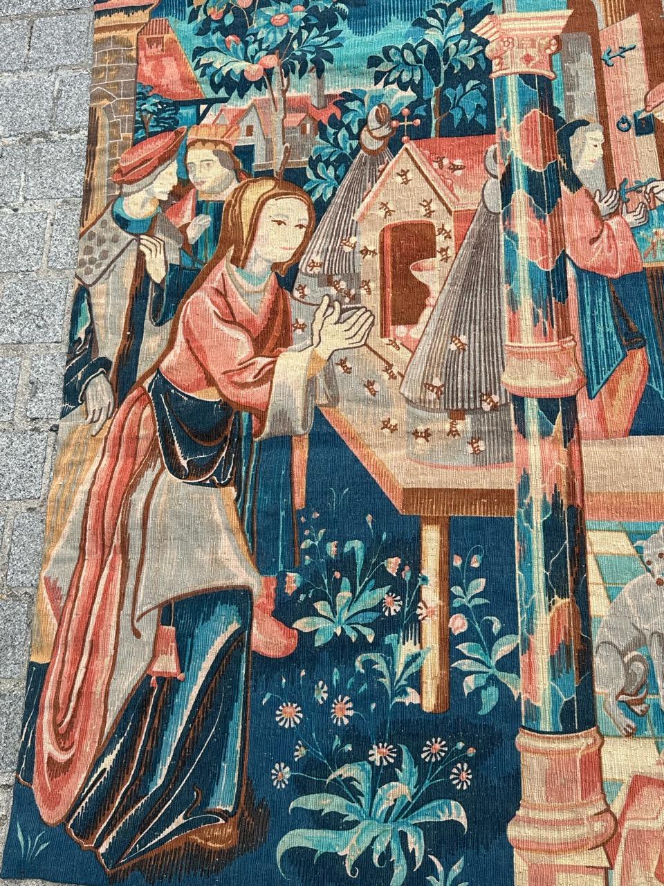 Médiéval Merveilleuse tapisserie sérigraphiée à la main 