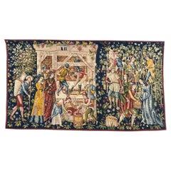 Wonderful Vintage French screen printed by hand Tapestry “the winegrowers”