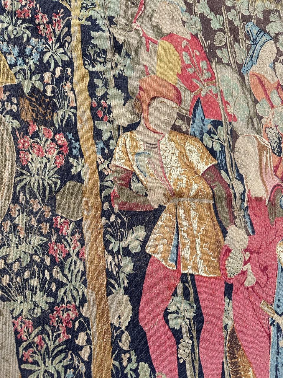 Wonderful Vintage French screen printed by hand Tapestry Vendanges museum Design For Sale 3