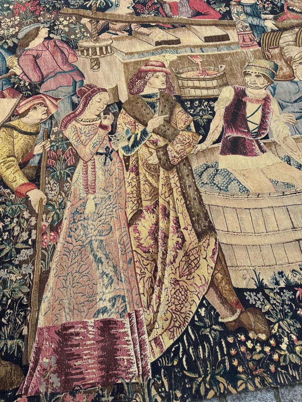 Wunderschöner französischer Vintage-Siebdruck, gedruckt von Hand, Wandteppich Vendanges Museumsdesign im Angebot 6