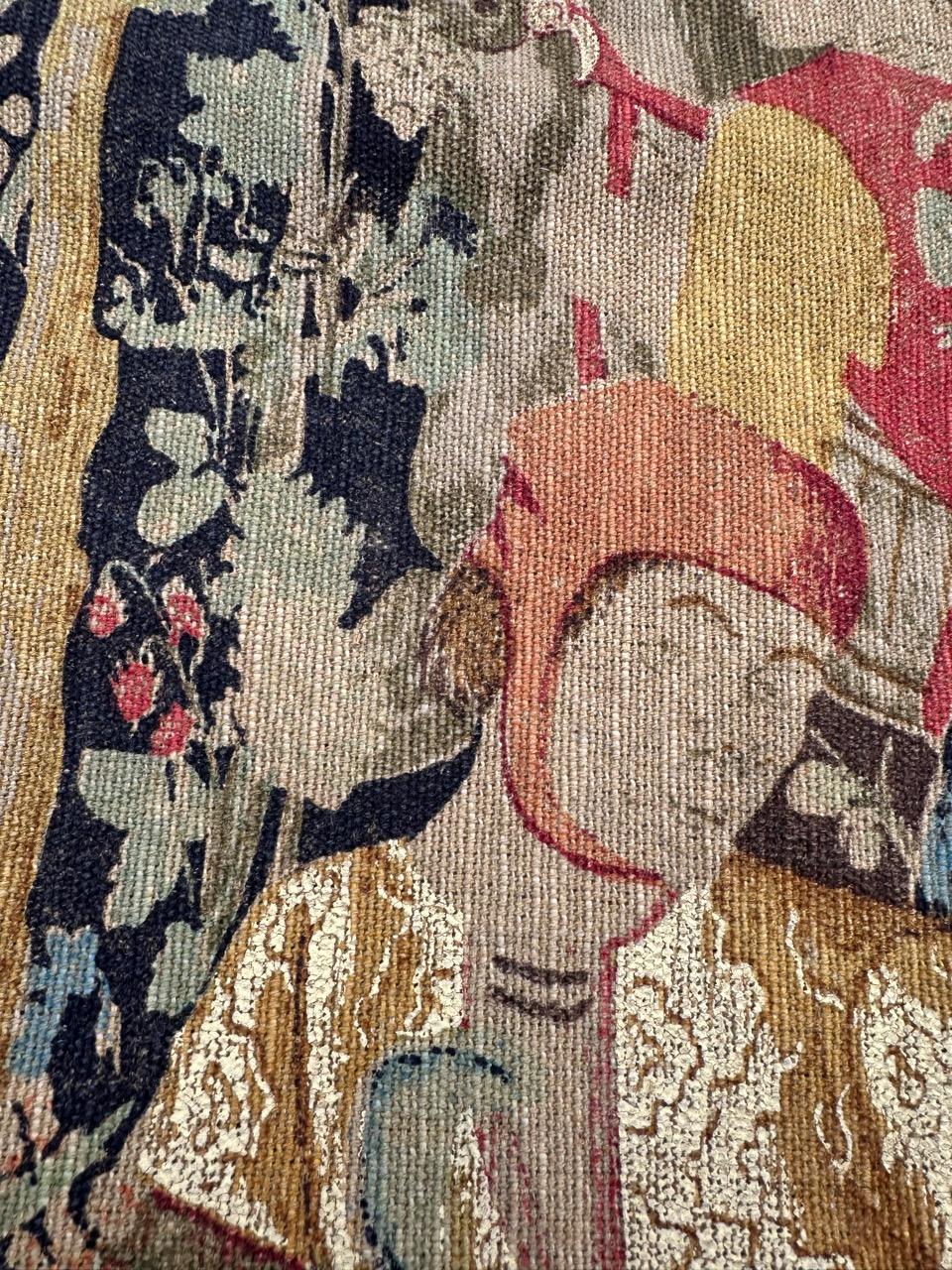 Wonderful Vintage French screen printed by hand Tapestry Vendanges museum Design For Sale 7