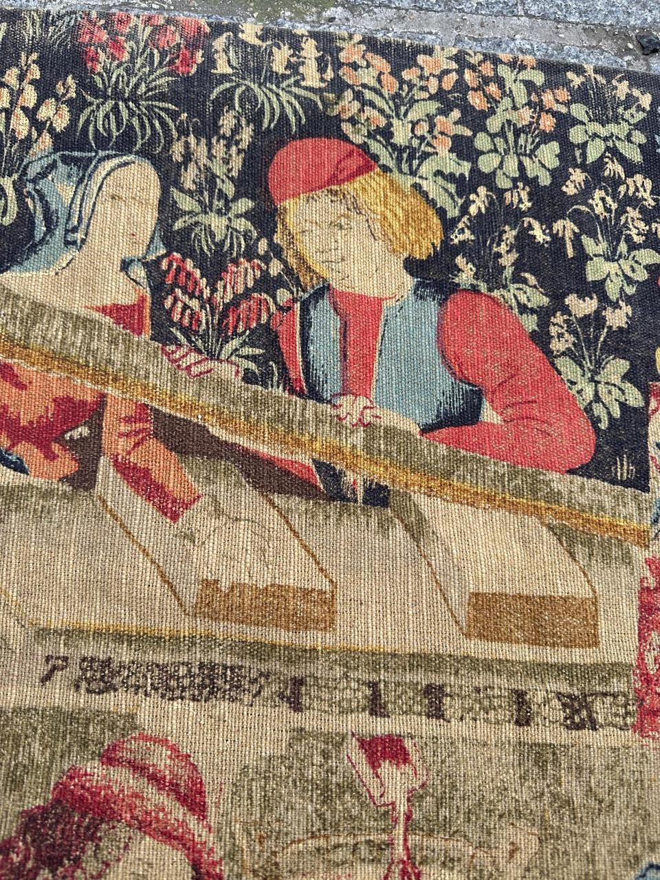 Wonderful Vintage French screen printed by hand Tapestry Vendanges museum Design For Sale 1