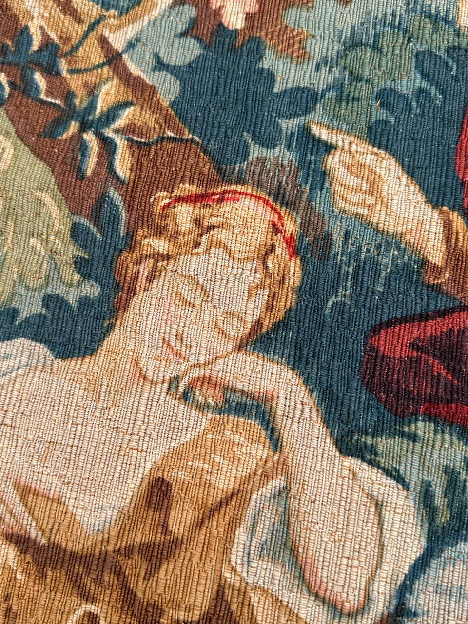 Wunderschöner französischer Siebdruck-Wandteppich im Vintage-Stil von Hand.  