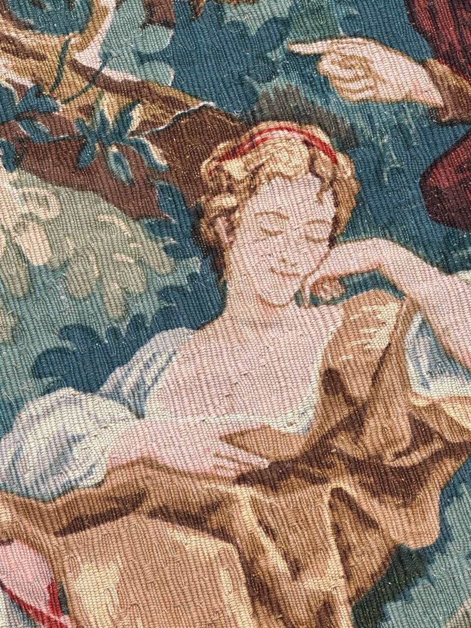 Wunderschöner französischer Siebdruck-Wandteppich im Vintage-Stil von Hand.  