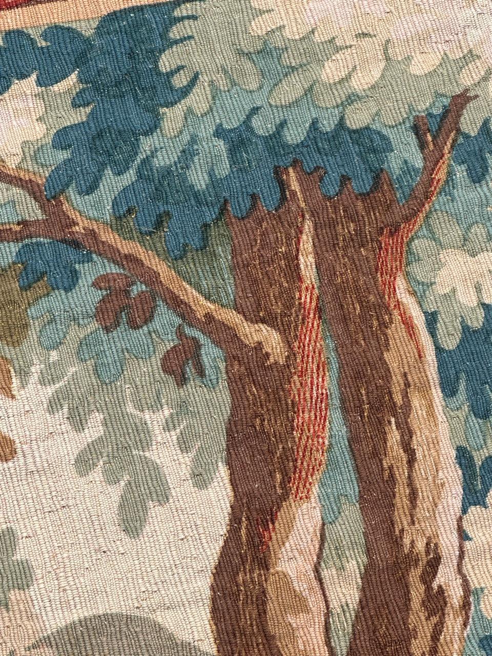 Wunderschöner französischer Siebdruck-Wandteppich im Vintage-Stil von Hand.  