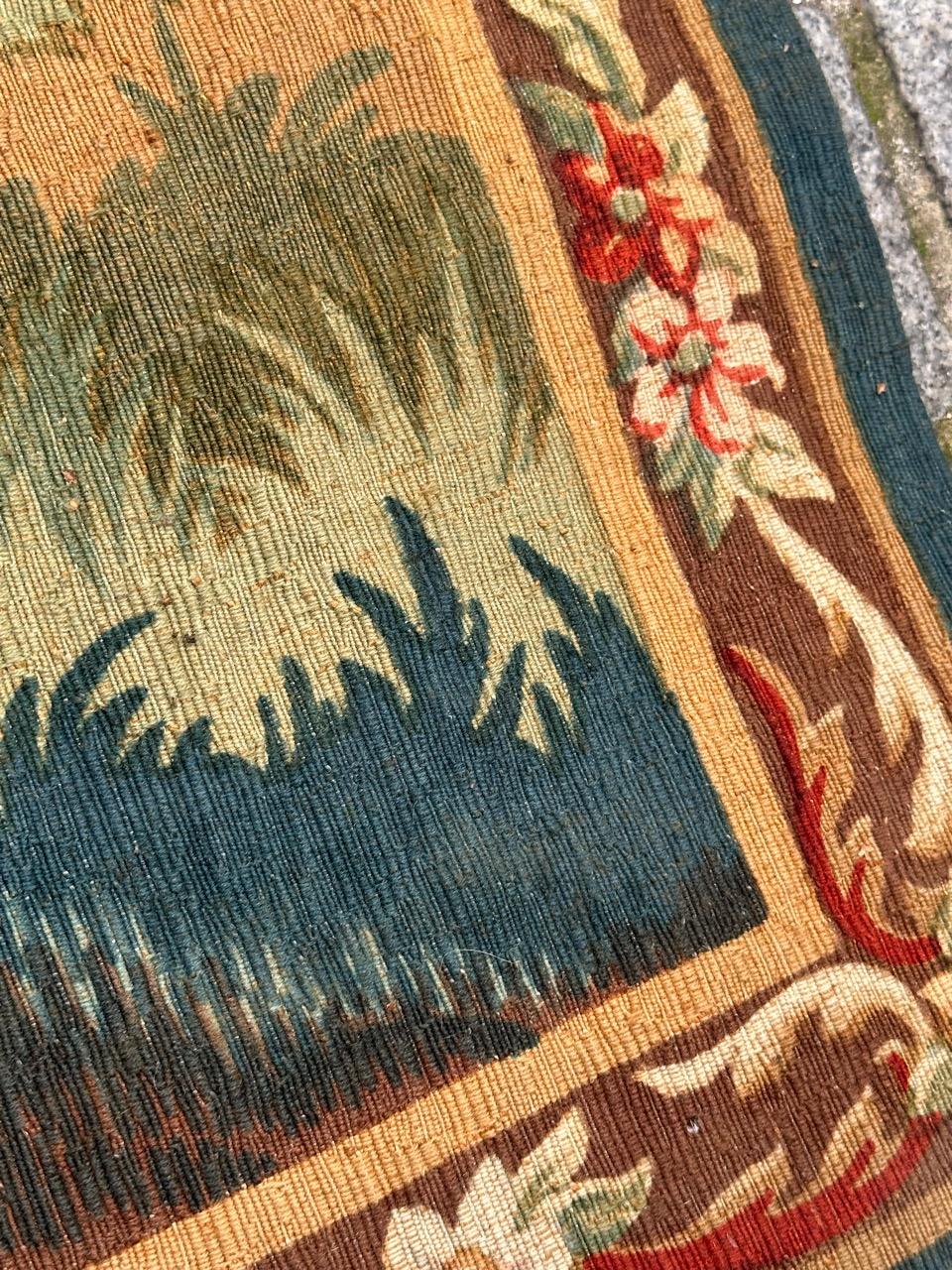 Wunderschöner französischer Siebdruck-Wandteppich im Vintage-Stil von Hand.  