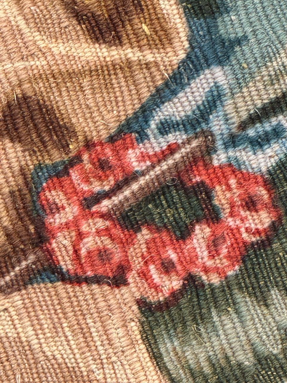 Wunderschöner französischer Siebdruck-Wandteppich im Vintage-Stil von Hand.  
