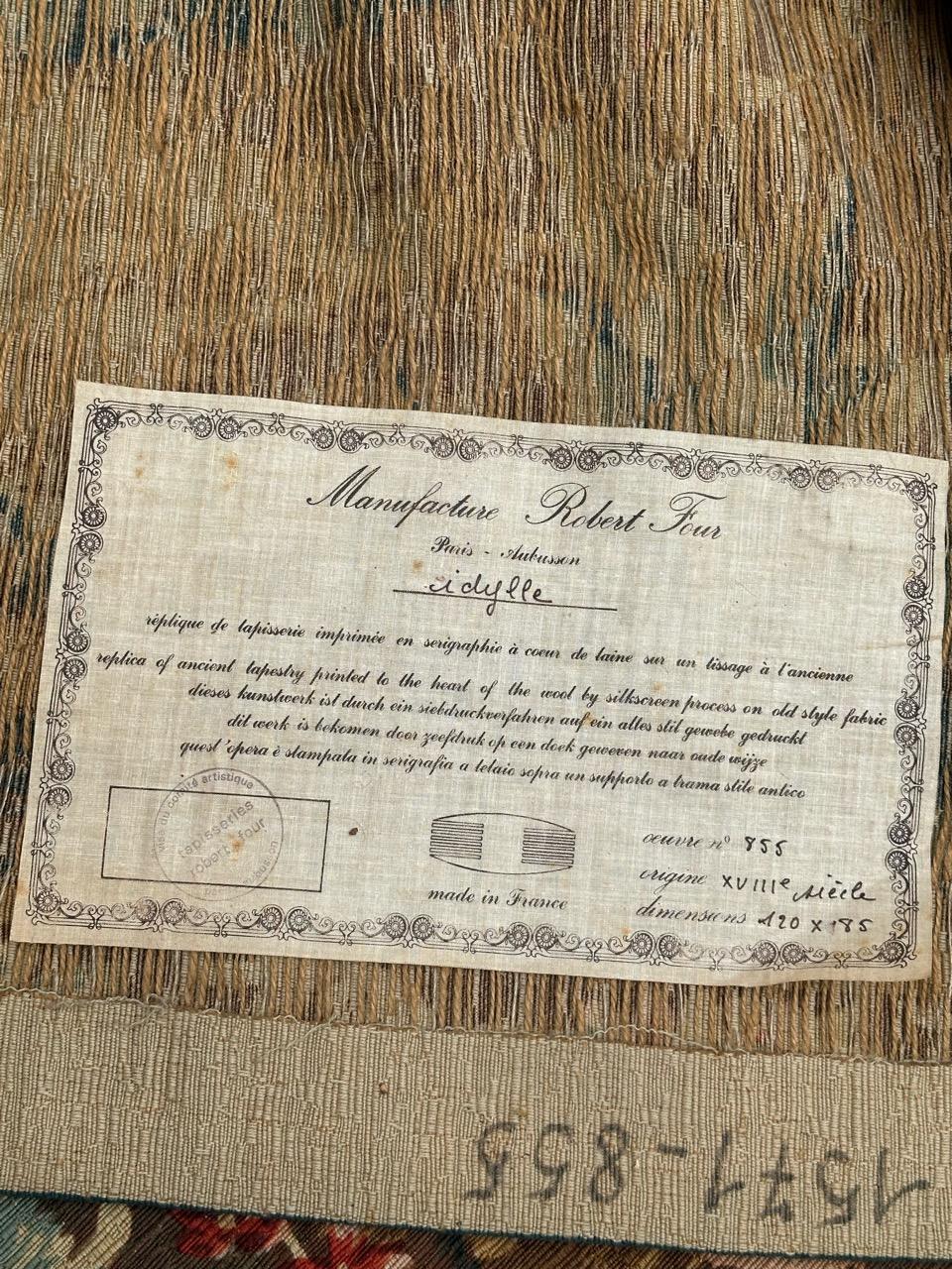 Wunderschöner französischer Siebdruck-Wandteppich im Vintage-Stil von Hand.  