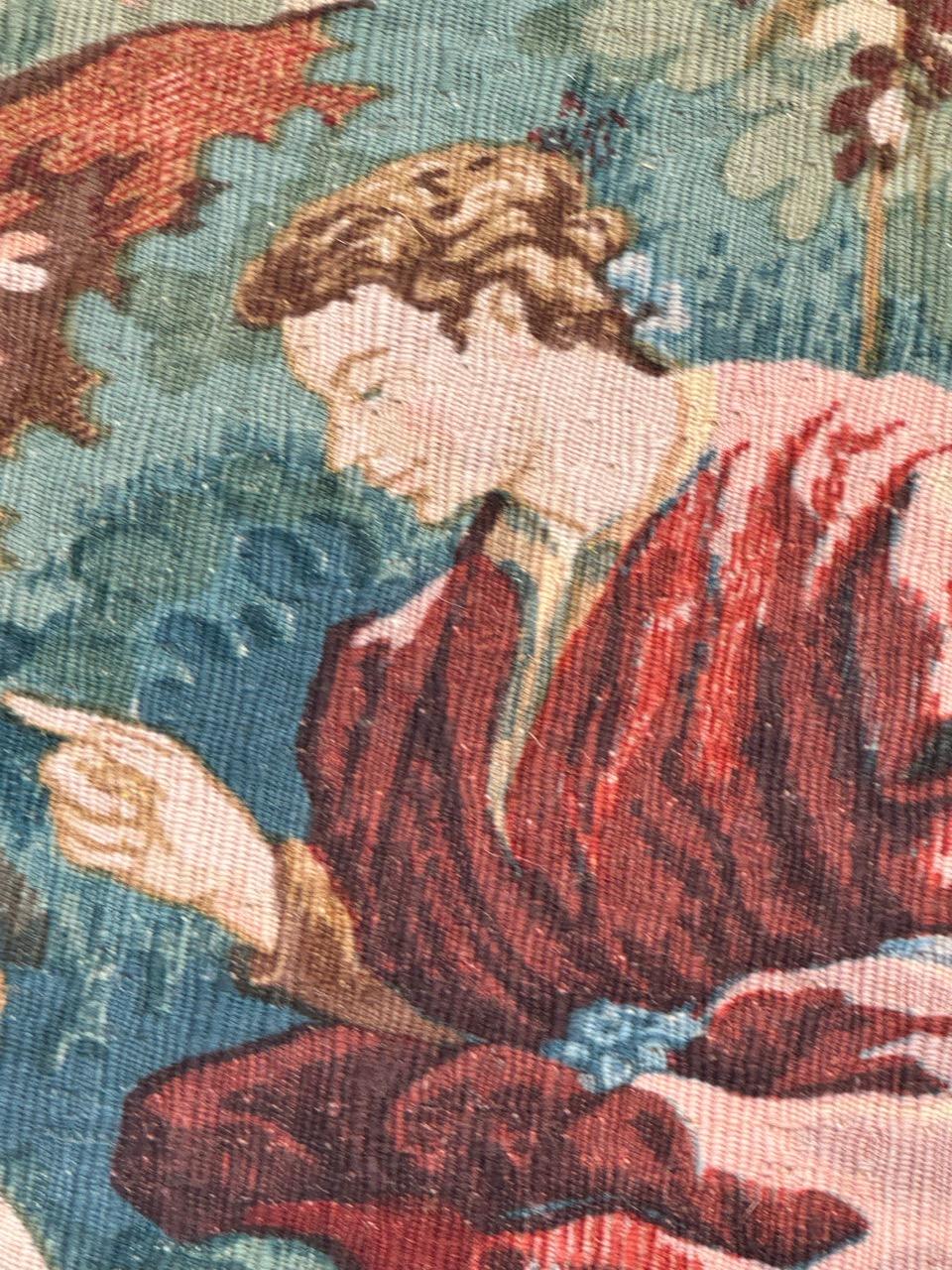 Wunderschöner französischer Siebdruck-Wandteppich im Vintage-Stil von Hand.  