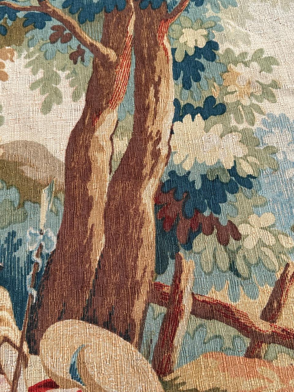 Wunderschöner französischer Siebdruck-Wandteppich im Vintage-Stil von Hand.  