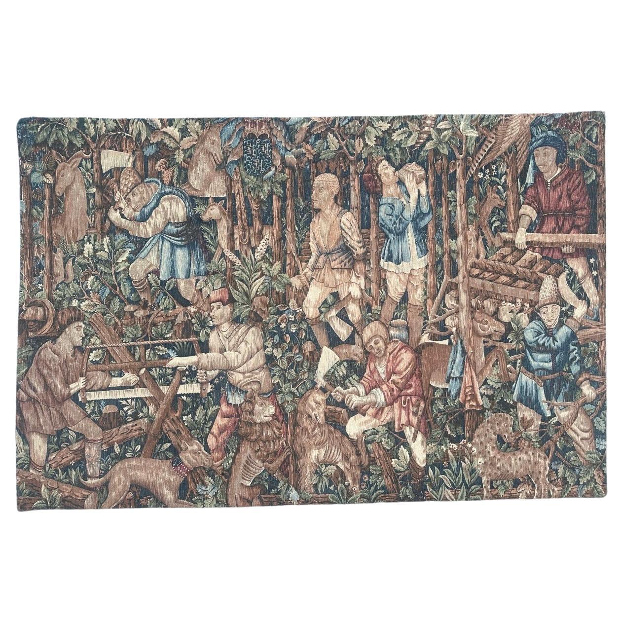Merveilleuse tapisserie française vintage musée médiéval Design/One