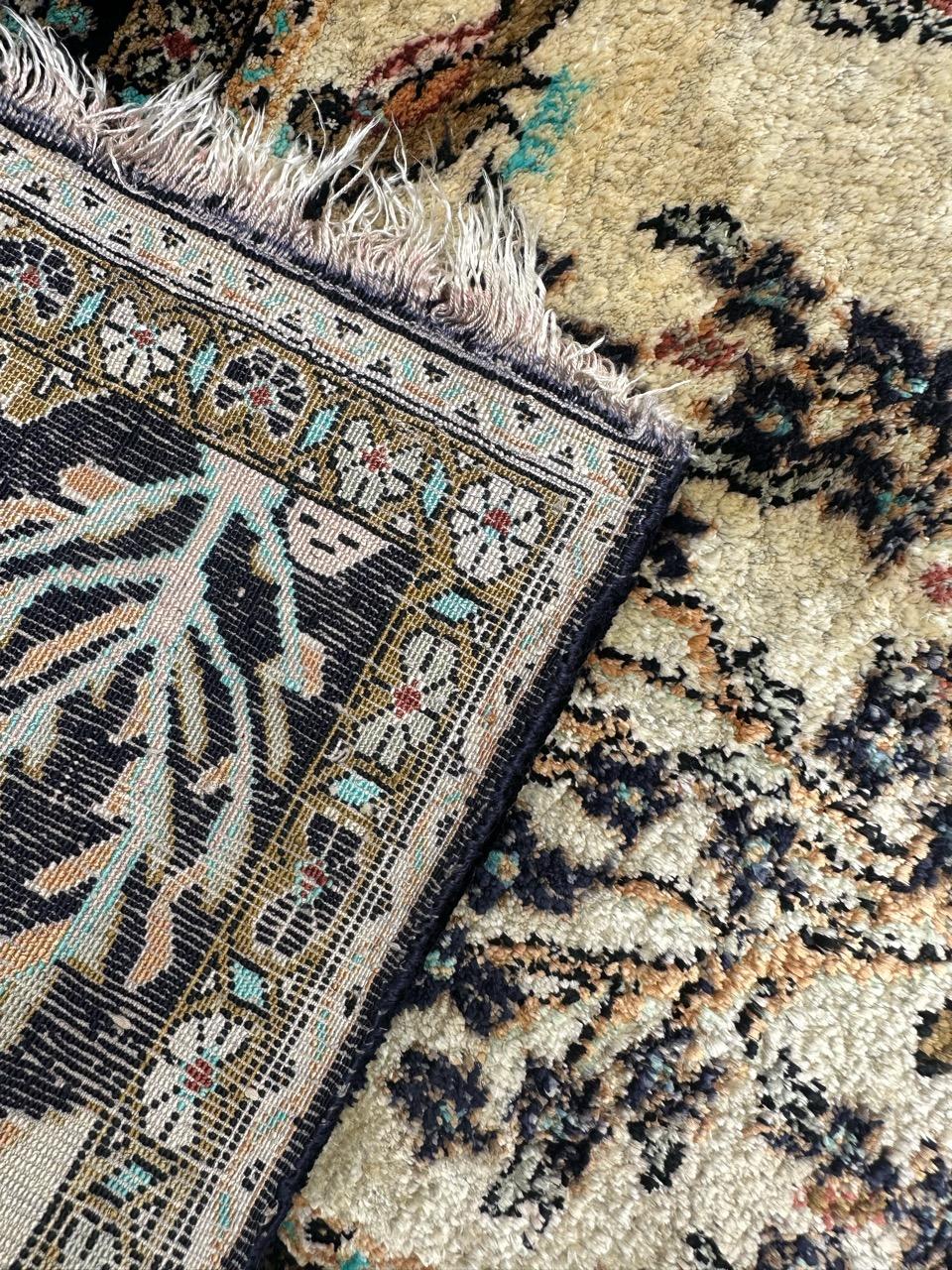 Wonderful Vintage Garden Design Silk Qom Rug For Sale 10