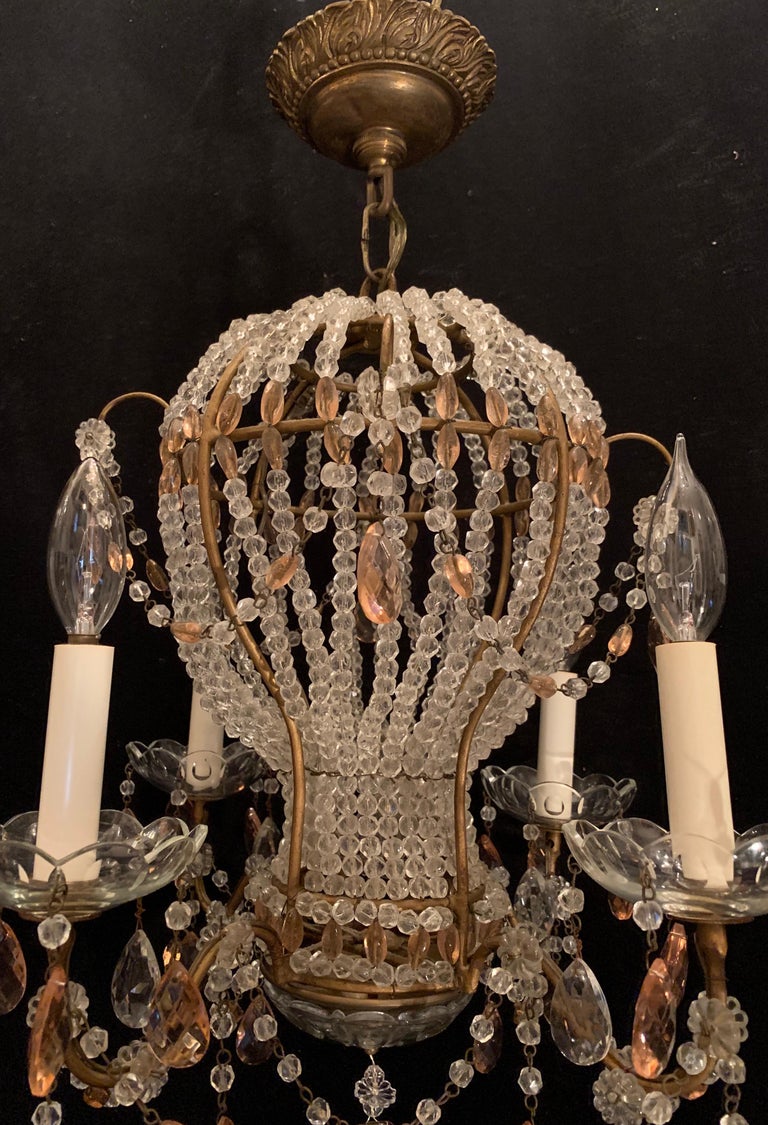 Wonderful Vintage Gilt Beaded Pink Crystal Hot Air Balloon ...