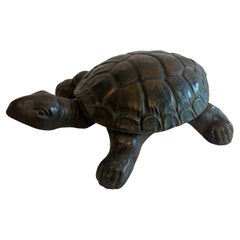 Wonderful Vintage Golden & Jacobson Pedal Turtle Spittoon Copper Cast Iron