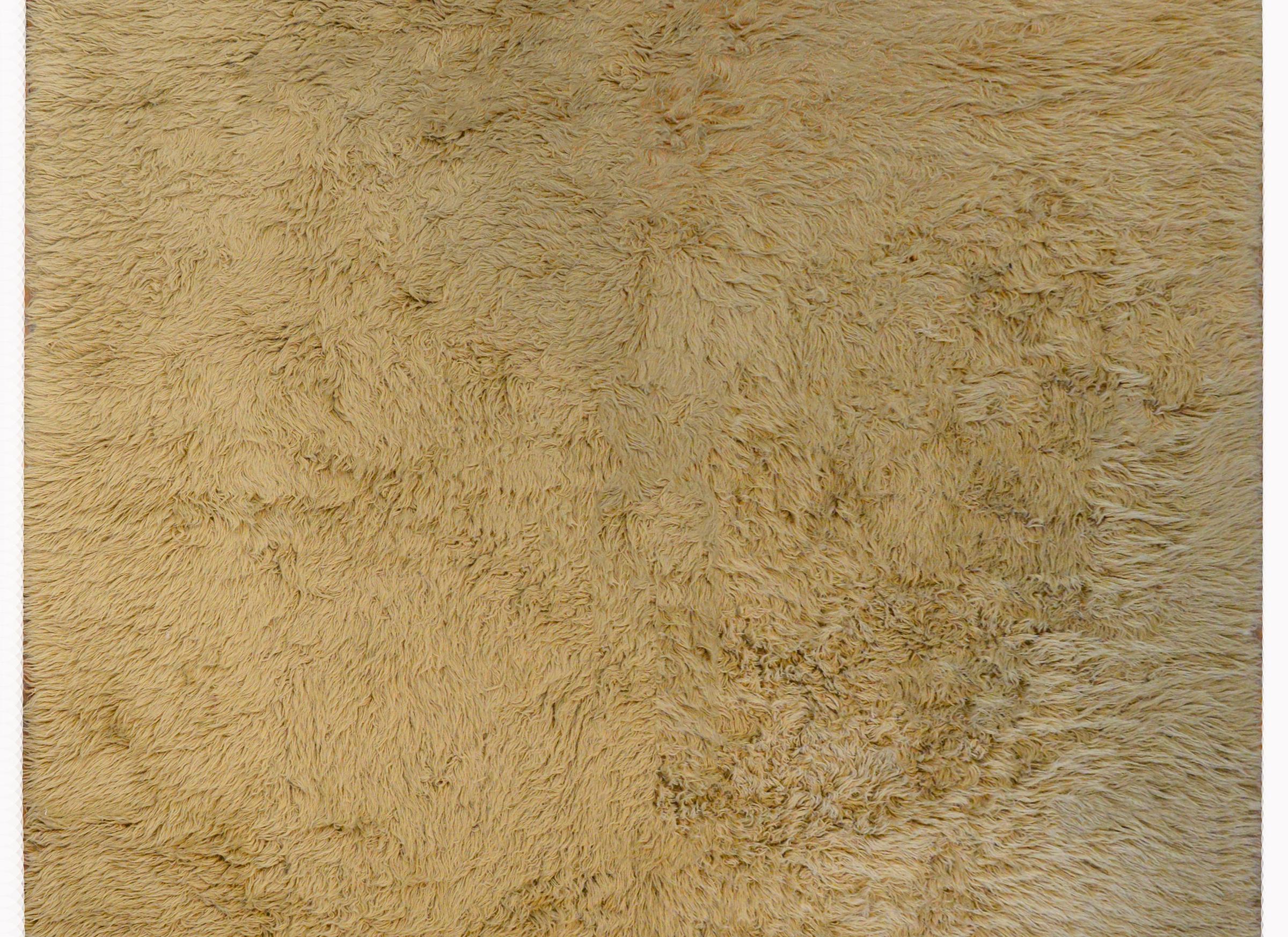 Eine wunderbare Vintage griechischen Flokati Teppich mit einem schönen Kamel farbigen shaggy Wolle gebaut.