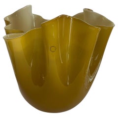 Wonderful Vintage Handkerchief Venini Fazzoletto Bicolore Murano Art Glass Vase