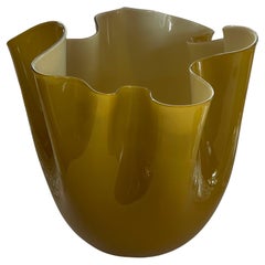 Wonderful Vintage Handkerchief Venini Fazzoletto Bicolore Murano Art Glass Vase