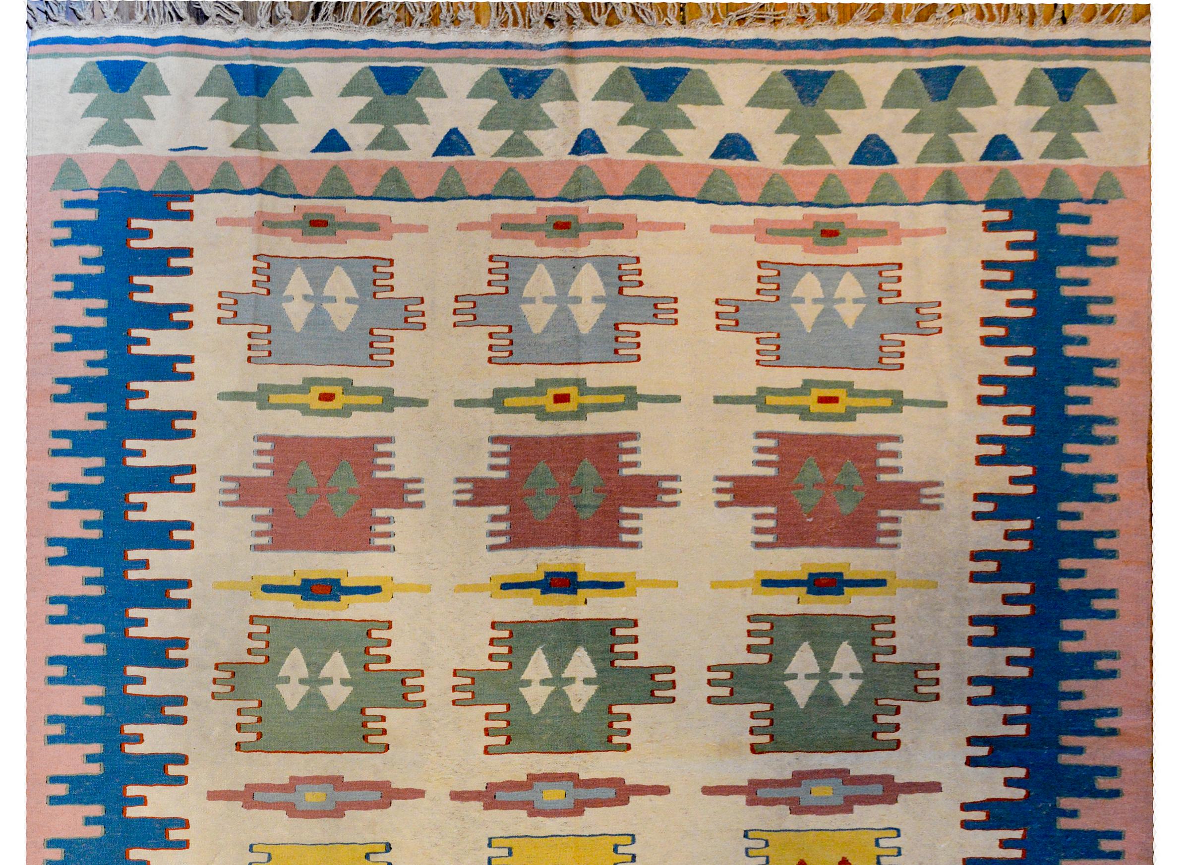 Kilim Wonderful Vintage Indian Dhurrie Rug
