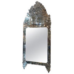 Wonderful Vintage Italian Etched Murano Classical Venetian Mirror