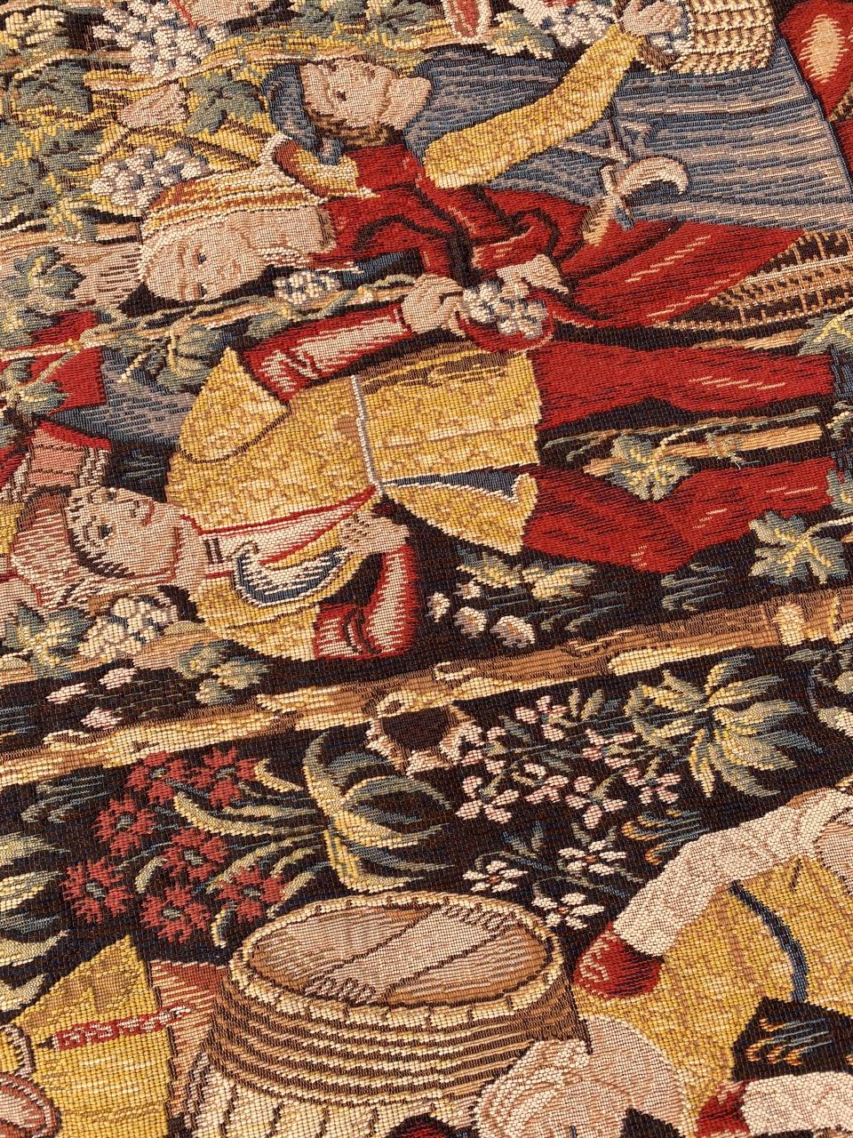 Wonderful Vintage Jaquar Tapestry Aubusson Style Medieval Design 7