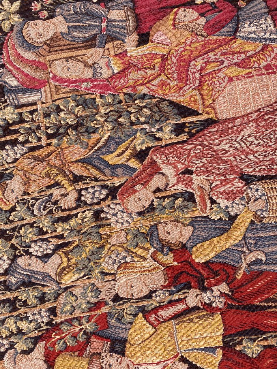 Wonderful Vintage Jaquar Tapestry Aubusson Style Medieval Design 11