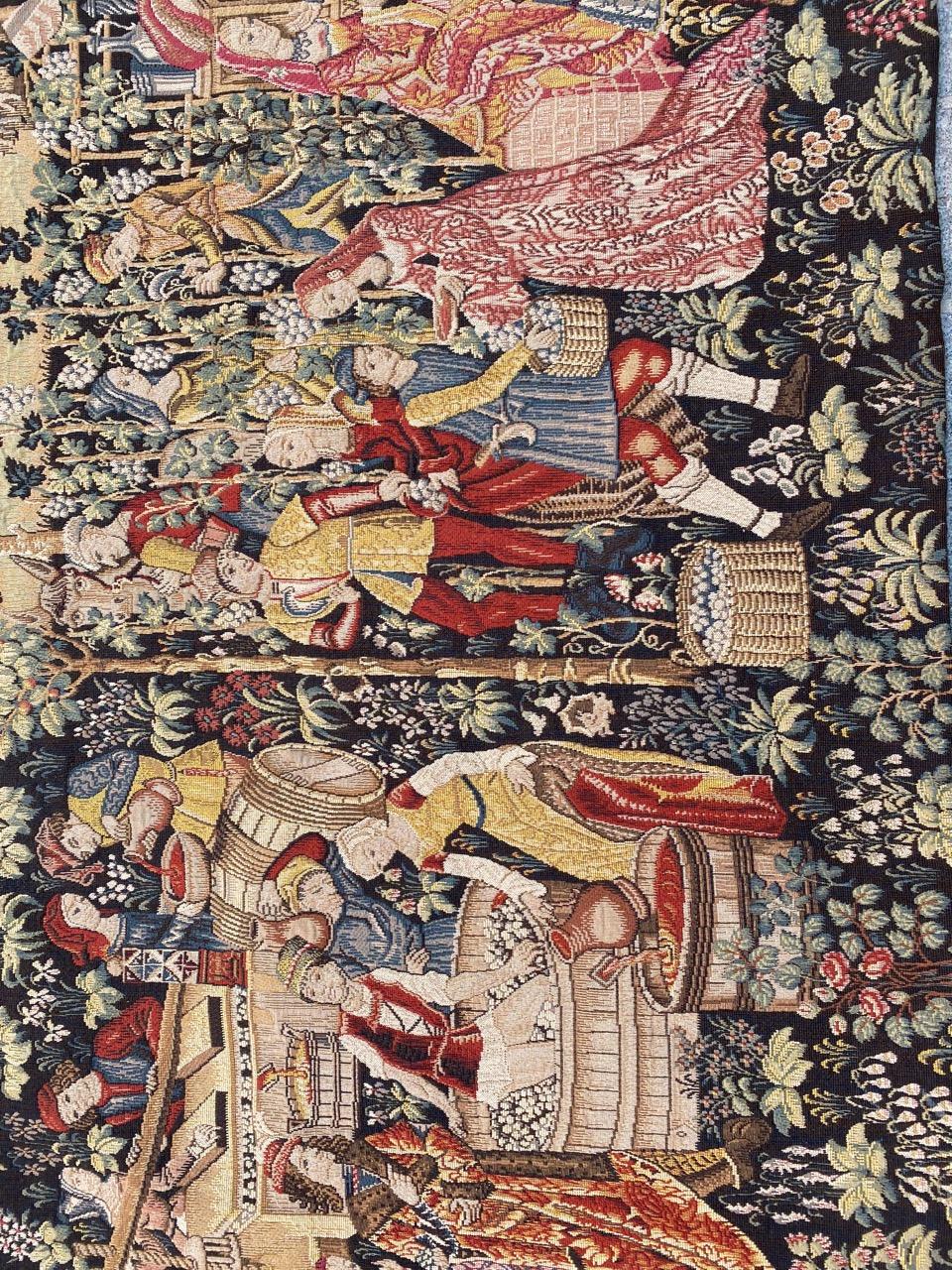 Wonderful Vintage Jaquar Tapestry Aubusson Style Medieval Design 12