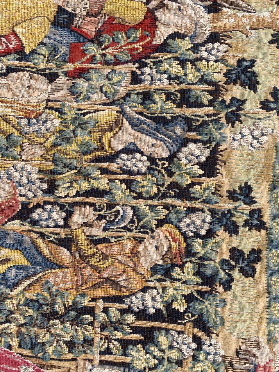 20th Century Wonderful Vintage Jaquar Tapestry Aubusson Style Medieval Design
