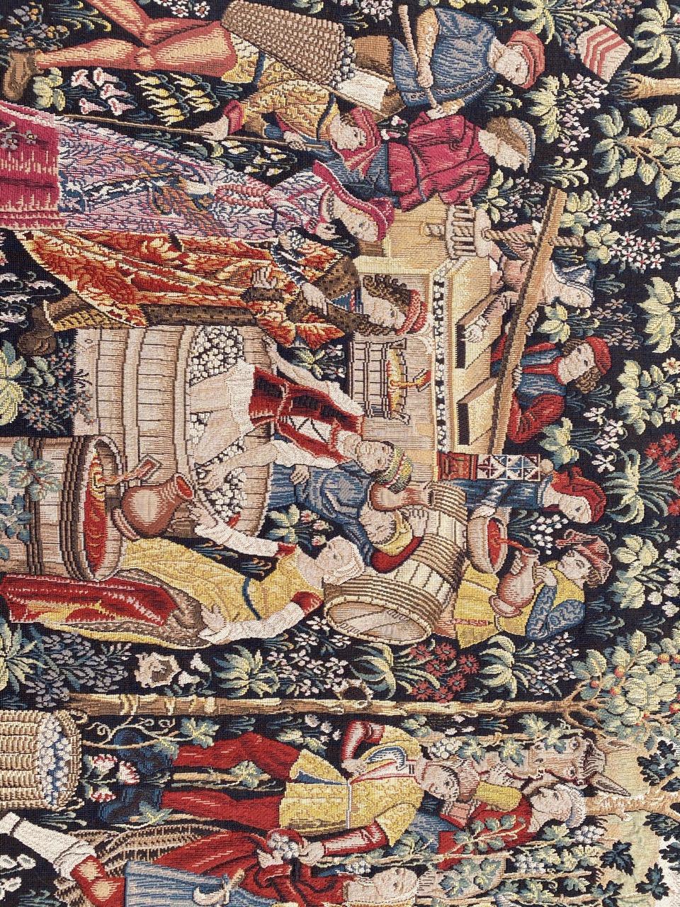 Wonderful Vintage Jaquar Tapestry Aubusson Style Medieval Design 2