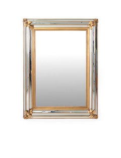 Wonderful Vintage LaBarge Gold Gilt Cushion Leaf Border Paneled Frame Mirror