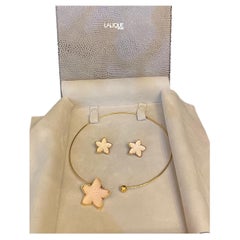 Maravilloso Conjunto Collar Gargantilla Pendientes Estrella de Mar Oceanía Vintage Lalique Francia
