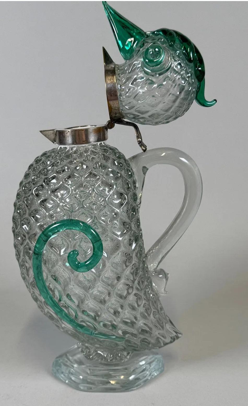 Mid-Century Modern Wonderful Vintage Murano Art Glass Figure Duck Decanter Manner Archimede Seguso For Sale