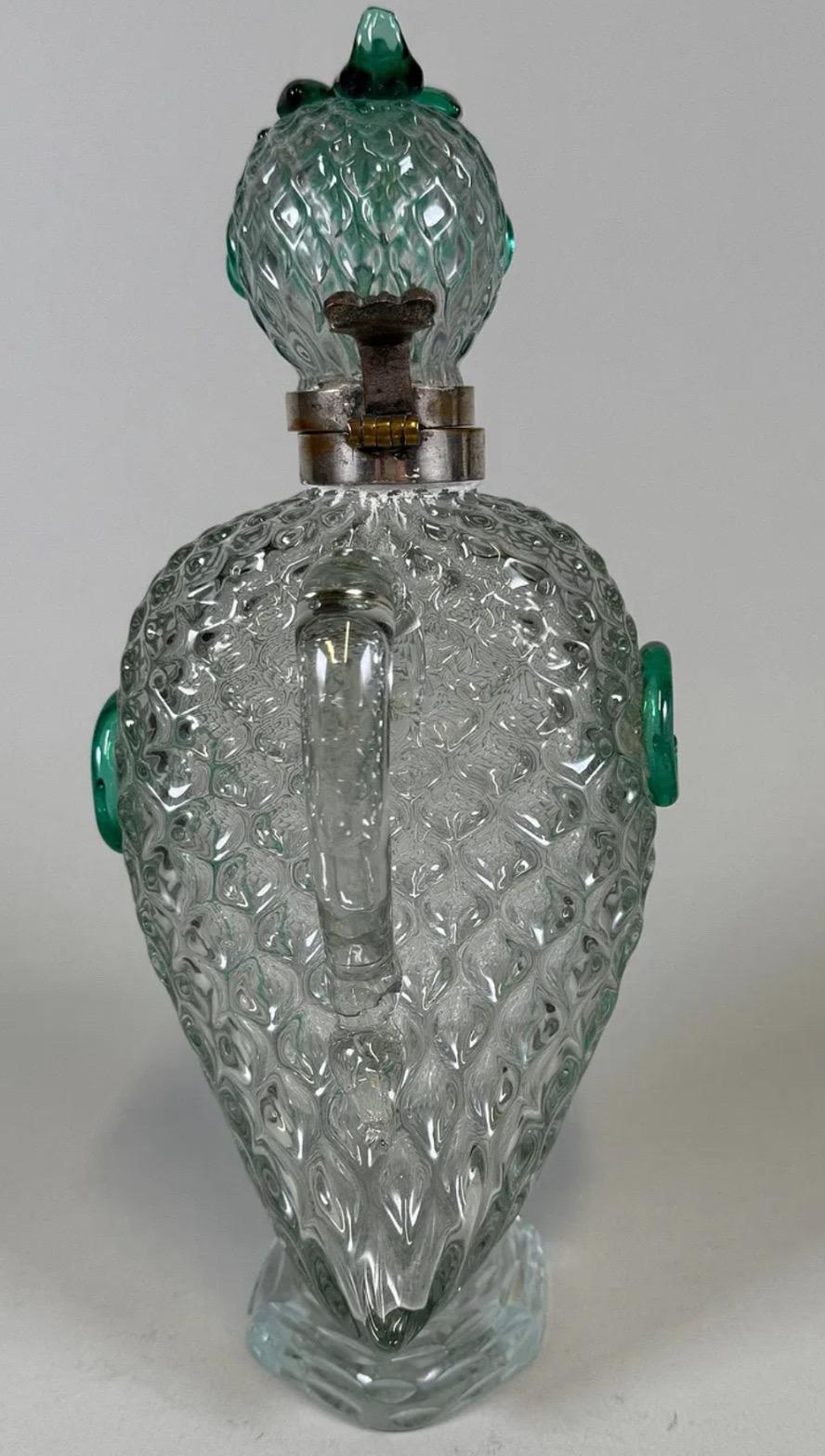 Italian Wonderful Vintage Murano Art Glass Figure Duck Decanter Manner Archimede Seguso For Sale