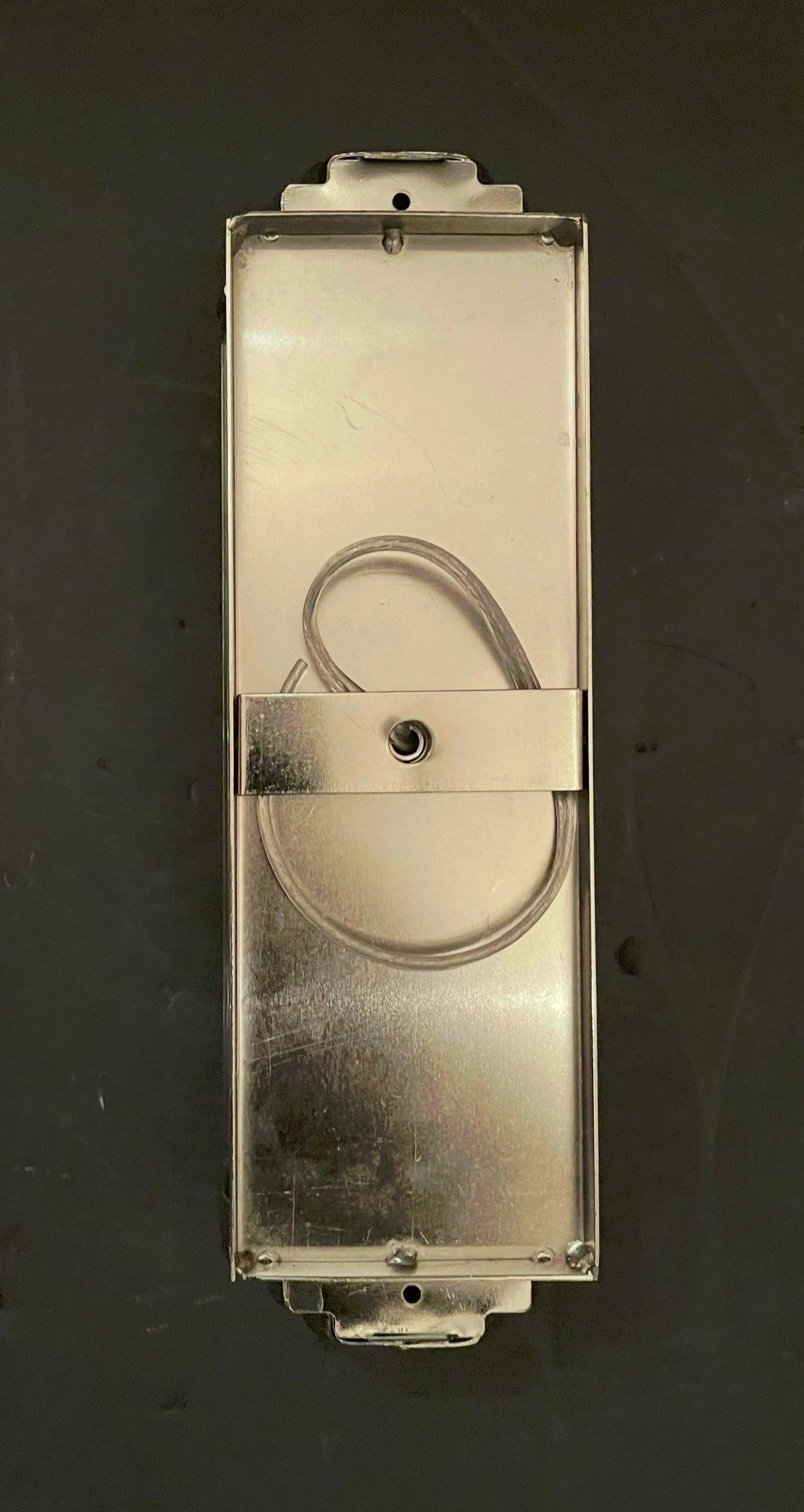Lucidato Meravigliosa bacchetta di vetro in nichel d'epoca Art Deco Grattacielo Teatro Cinema 8 lampade a incasso in vendita