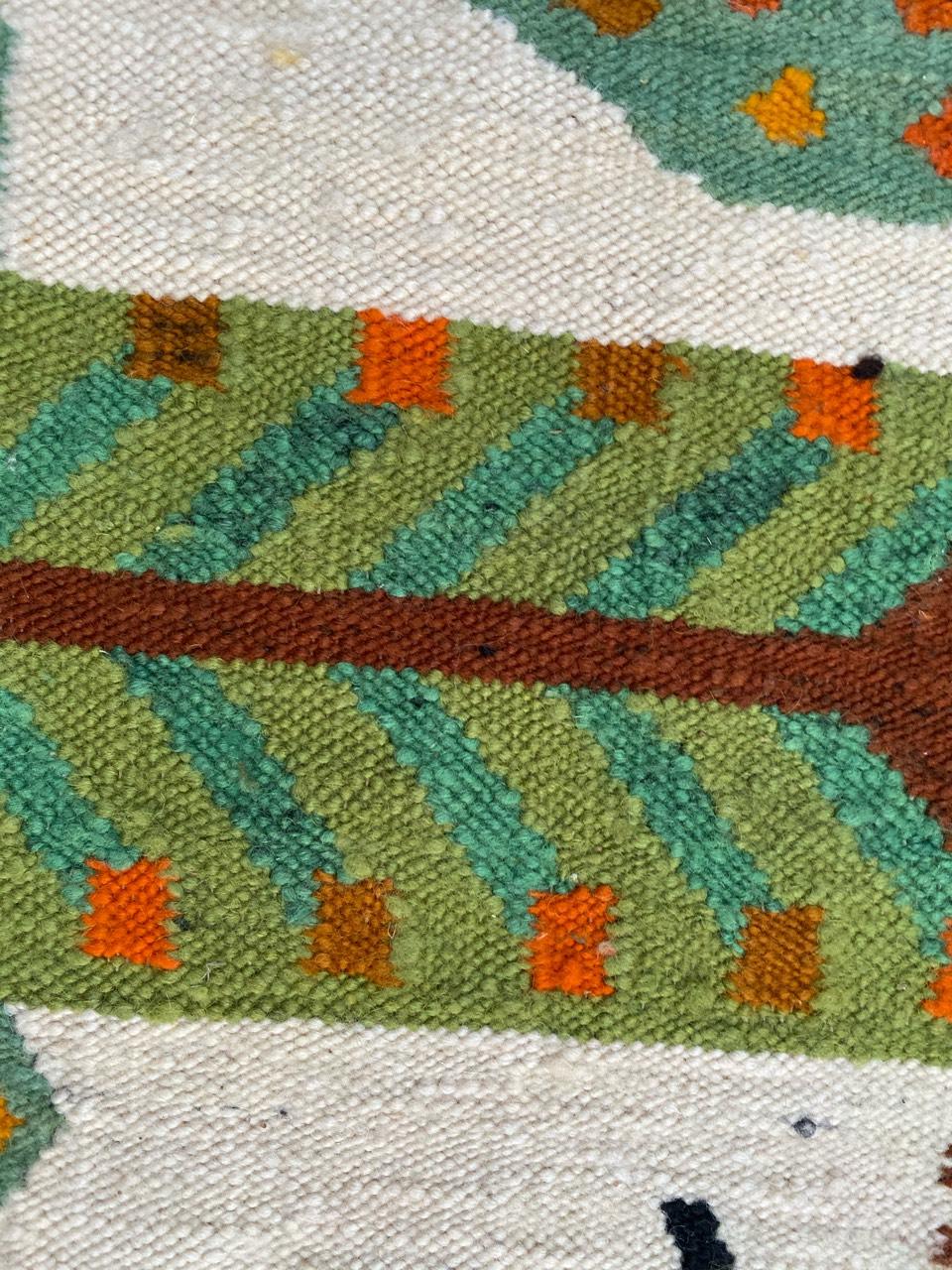 20th Century Wonderful Vintage Polish Flat Rug Tapestry