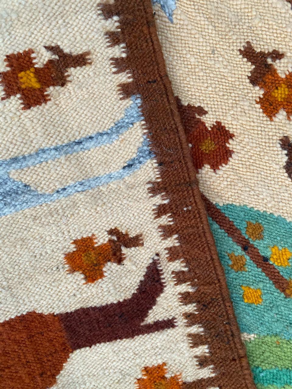 Wonderful Vintage Polish Flat Rug Tapestry 1