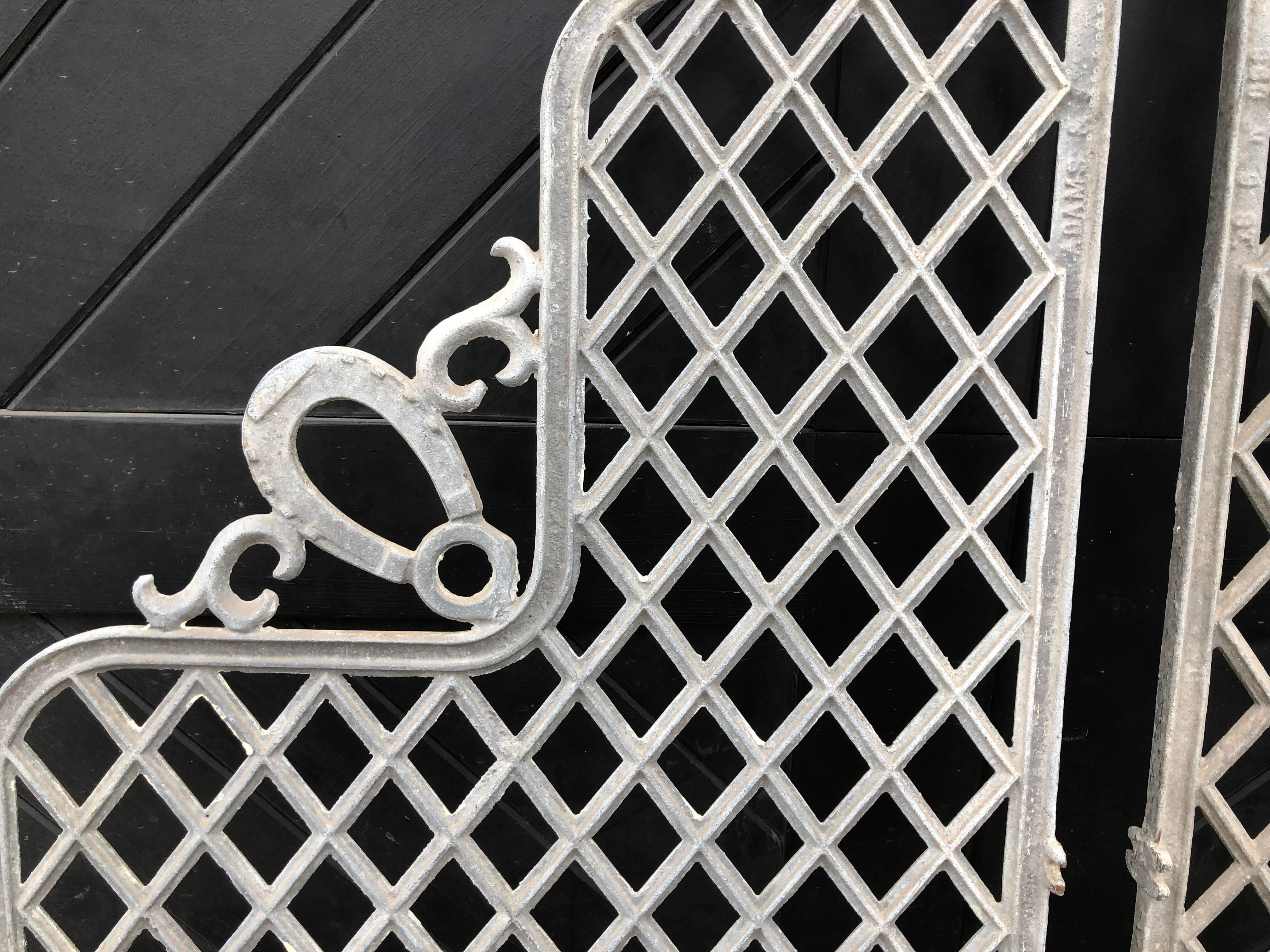 Early 20th Century Wonderful Vintage Set of Iron Architectural Garden Gates For Sale