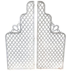 Meraviglioso set vintage di cancelli architettonici in ferro per il giardino