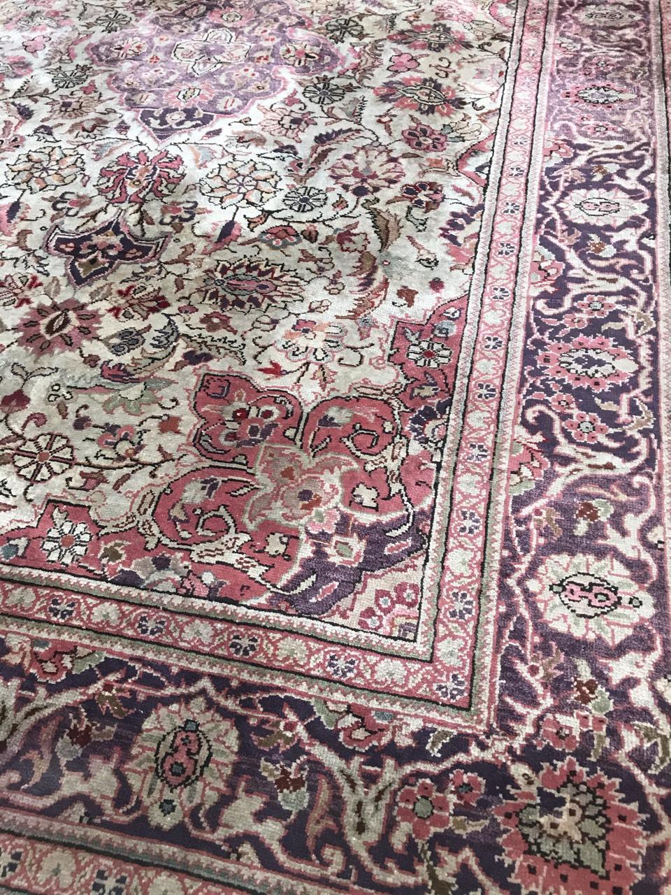 20th Century Wonderful Vintage Silk Turkish Kayseri Rug For Sale