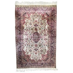 Wonderful Vintage Silk Turkish Kayseri Rug