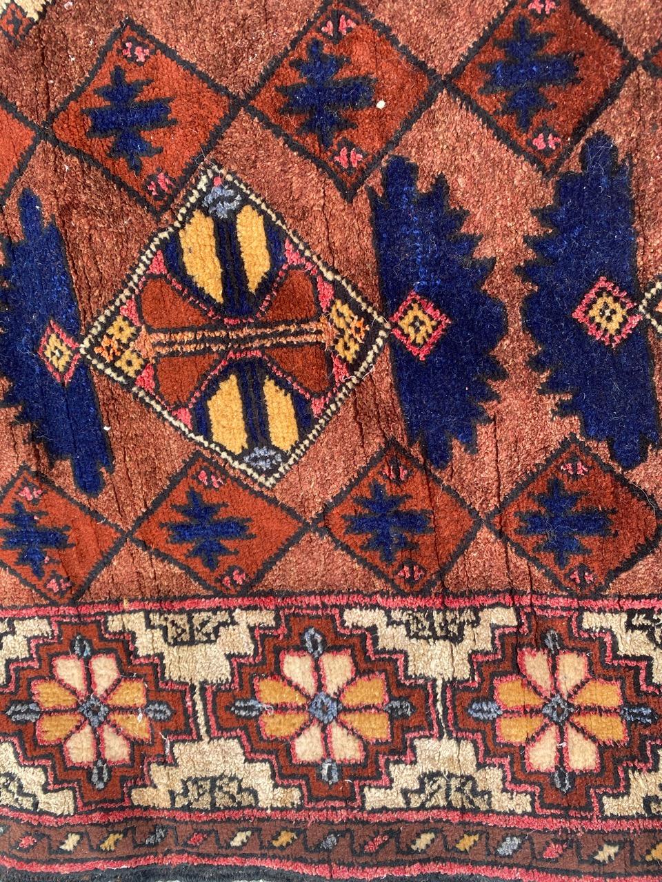 20th Century Wonderful Vintage Silk Turkmen Rug For Sale
