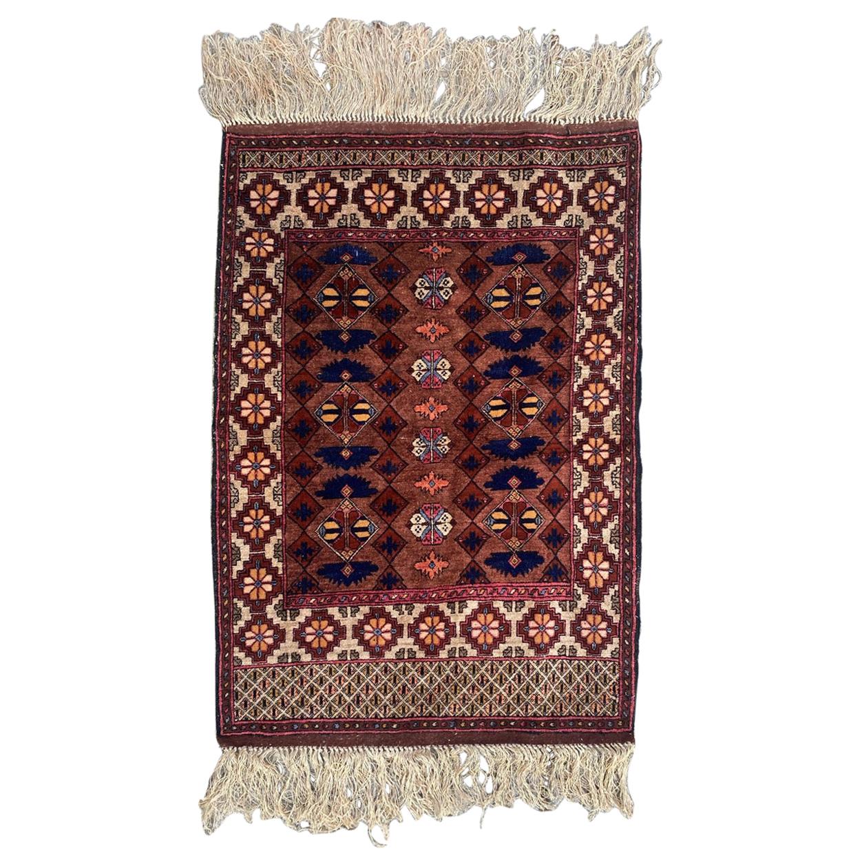 Wonderful Vintage Silk Turkmen Rug For Sale