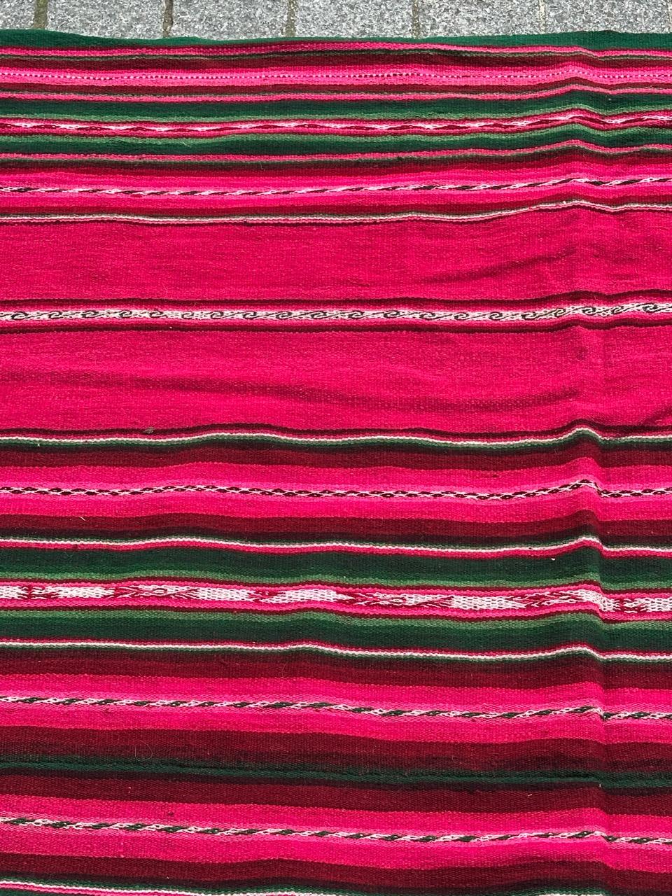 Wonderful Vintage South American Andean Peruvian Manta Cloth Kilim weaving For Sale 5